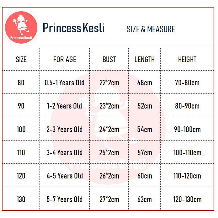 [PRINCESS KESLI]0-7tahun Dress anak perempuan Gaun pesta rok anak Suit Korean Fashion Cartoon Princess Dress