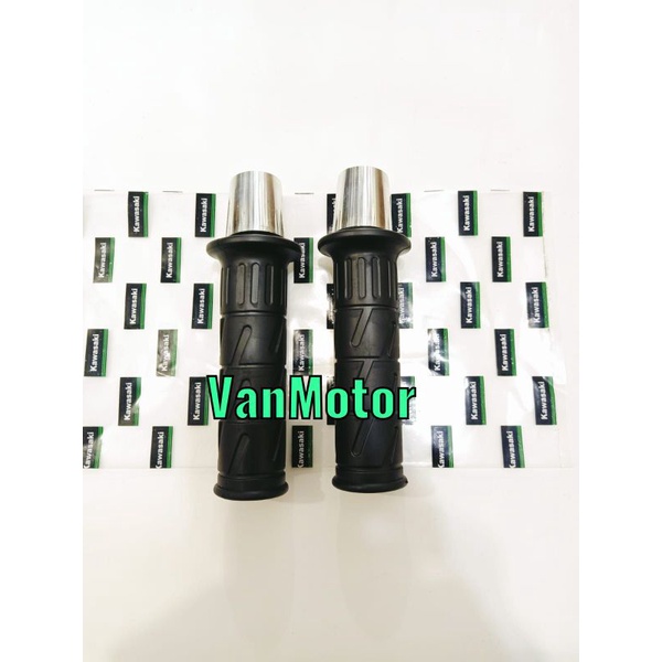 HANDGRIP GRIP KAZE KZ KAJE SET JALU STANG CHROME NINJA KAWASAKI 1SET KIRI KANAN