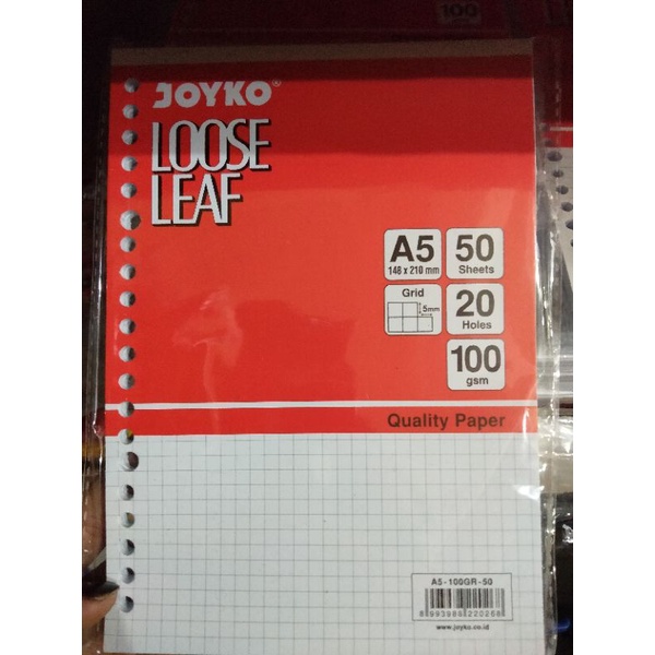 

(1pack) loose leaf A5 grid isi 50