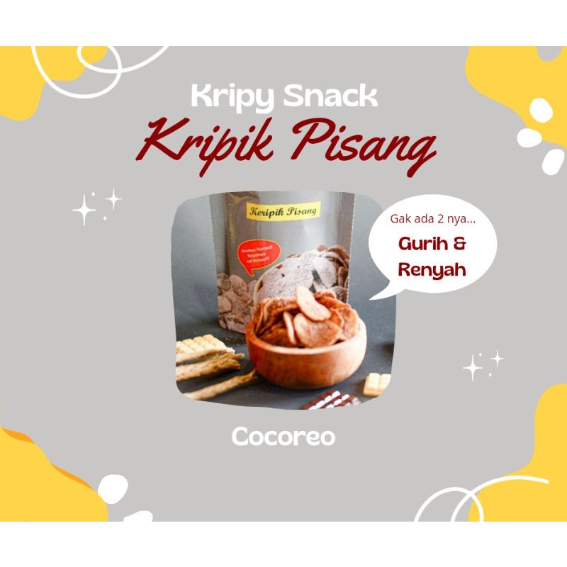 

KRIPIK PISANG COCOREO - Kripy Snack Gurih Asoy