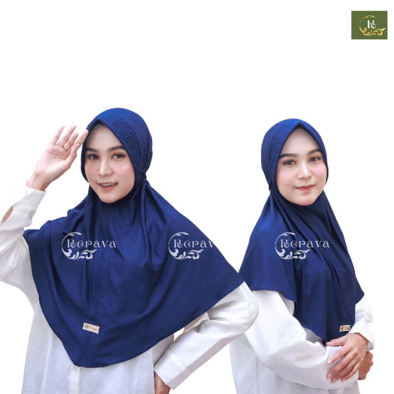 Jilbab Hijab instan pet vordier zigzag tali kepang lonceng original by rerava