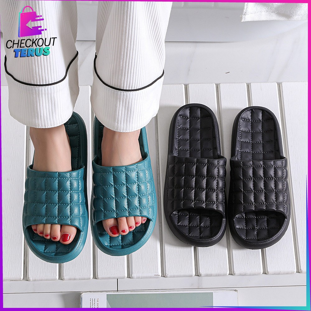 CT S36 Sendal Selop Polos Karet Empuk Import Busa EVA Tebal Korean Style Sandal Slop Rumah Karet Kamar Mandi Tidak Licin