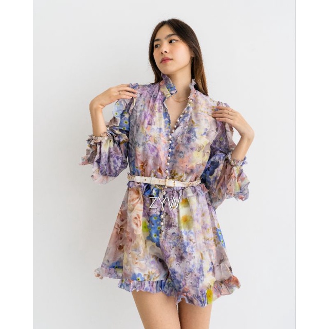 ZYW - ZM FLOWER GRAPE JUMPSUIT