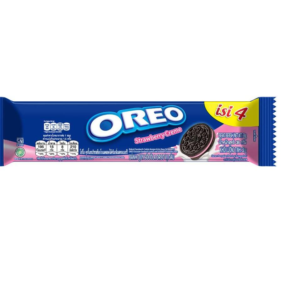 

SEGERA BELI Oreo Biskuit krim Strawberry 38g x12 3NY***