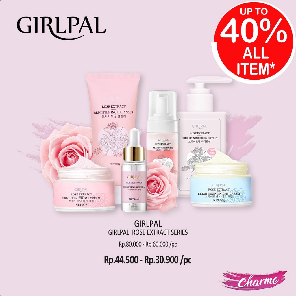 (READY) GIRLPAL Rose Extract Brightening Body Lotion /Serum/Cleanser/Cream BPOM