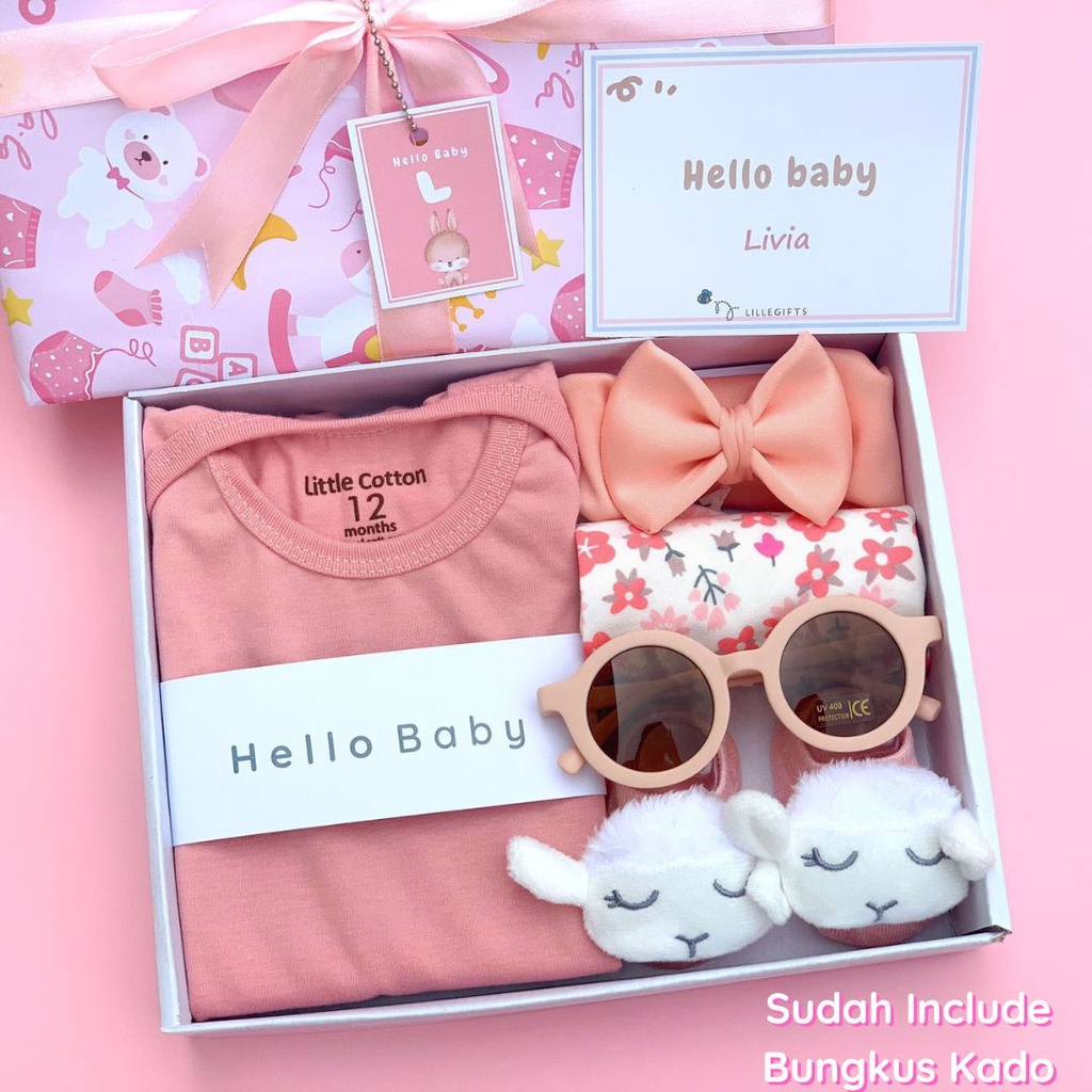 Hampers Bayi Hamper Baby Girl Boy Kado Hadiah Lahiran Perempuan Laki Laki Gift Set Newborn Babygift Perempuan Laki-Laki Parcel Box Kotak Premium Eksklusif Kertas Bungkus Kado Lillegifts Baju Jumper Topi Sepatu Kaos Kaki Bandana Slabber Bib