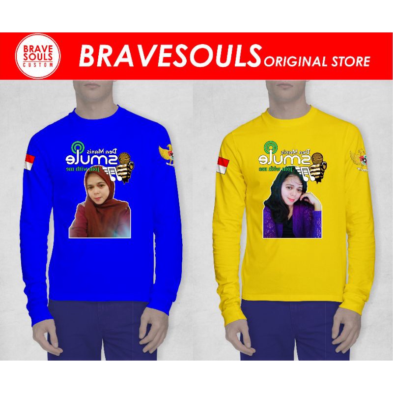 KAOS SMULE BISA REQUEST DESAIN SABLON FOTO FULLCOLOR LENGAN PANJANG