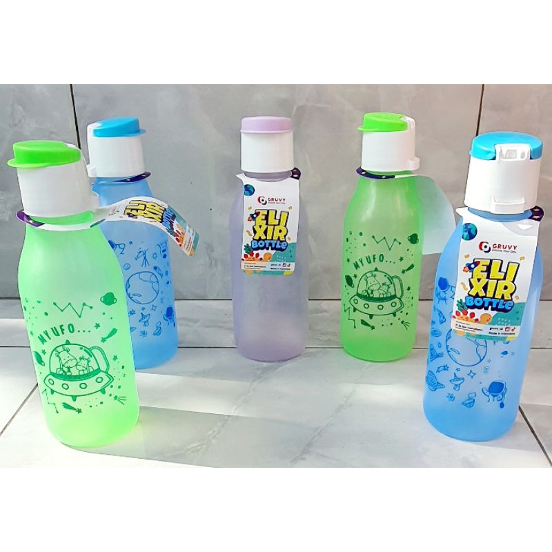 Botol Minum 350 500 800 ML Elixir Flip Top Anak Anti Tumpah Souvenir Ulang Tahun  - Food Grade Biggy