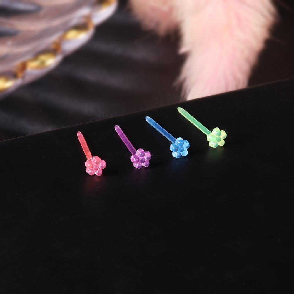 10-48pcs Anting Stud Bahan Plastik Transparan Anti Alergi