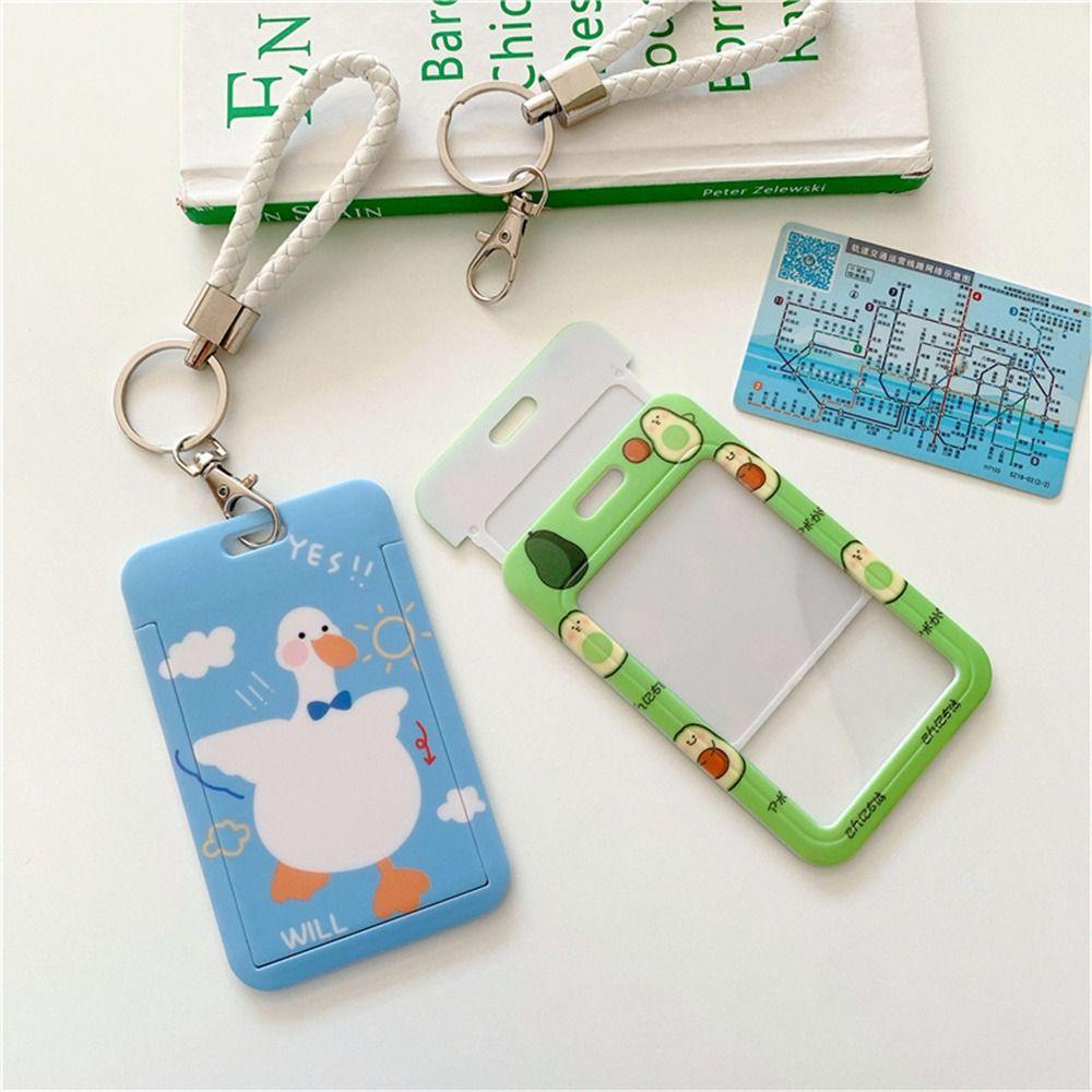 Lanfy Card Holders Key Chain Student Card Sleeve Kartu Kerja Kartun Nama Badge Holders