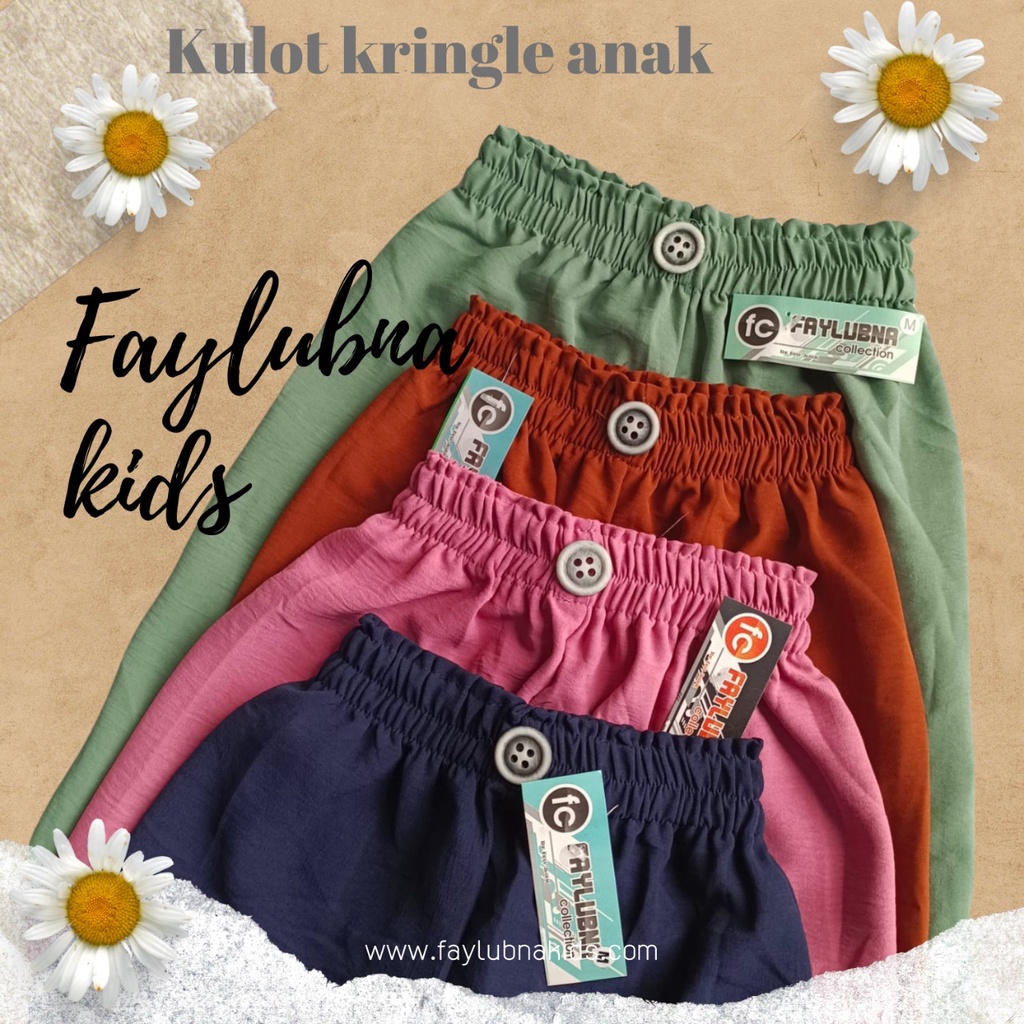 KULOT KRINGKLE ANAK 4-7 TAHUN / KULOT ANAK PEREMPUAN / CELANA KULOT ANAK PEREMPUAN / KULOT KRINGKLE AIRFLOW / CELANA PANJANG ANAK PEREMPUAN