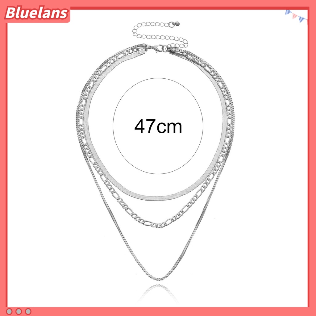Bluelans Kalung Choker Multilayer Gaya Punk Hip-Hop Untuk Wanita