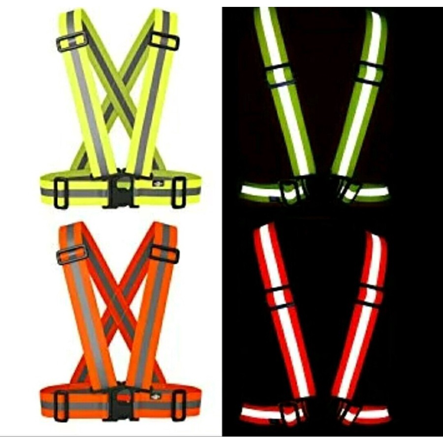 ZEN Rompi safety Karet Safety Vest Scotlight Elastic reflective Rompi V Proyek Guard Bangunan Belt / Elastis Motor