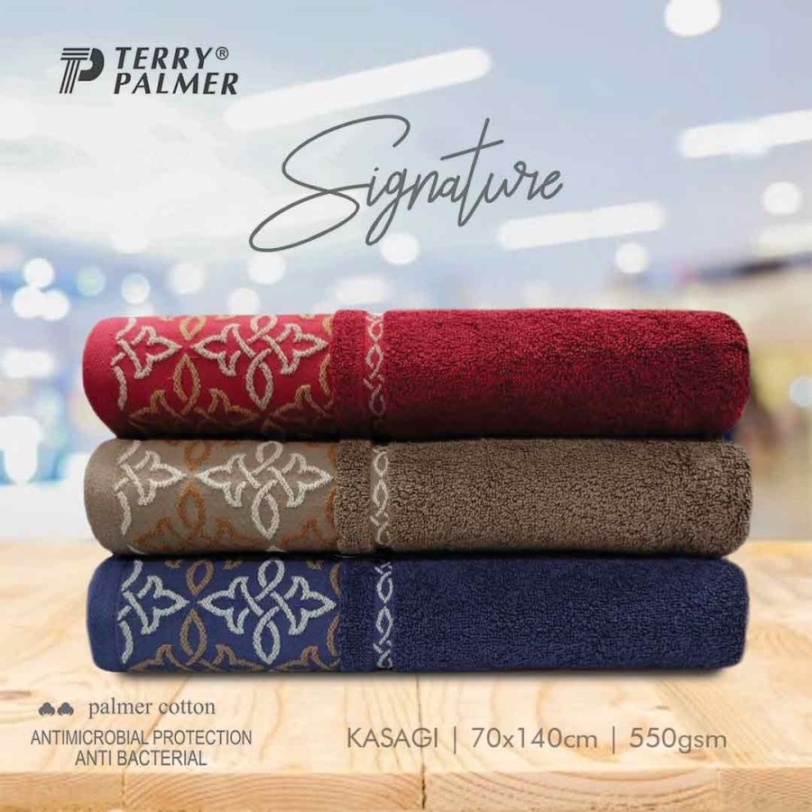 Handuk Terry Palmer 70x140cm Signature Tebal Berkualitas Motif Hotel