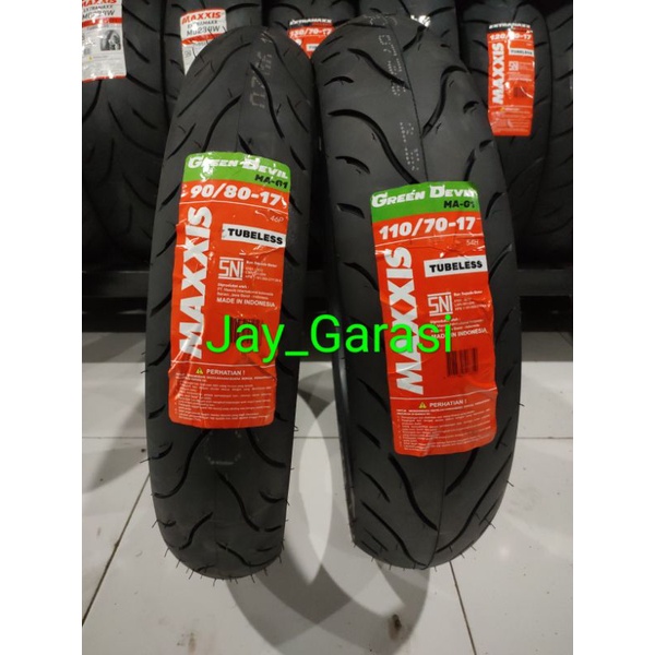 paketan Ban Maxxis Green Devil MA-G1 90/80 & 110/70 Ring 17