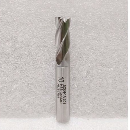 Endmill HSS-Cobalt8 10 mm 4F BSW BOHLER Austria Untuk Proses stainless & Besi