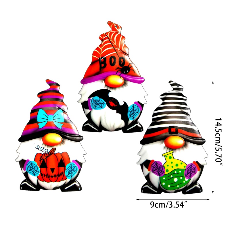 zzz Wrought Iron Gnome Halloween Tree Pendant for Creative Metal Ornament Decoration