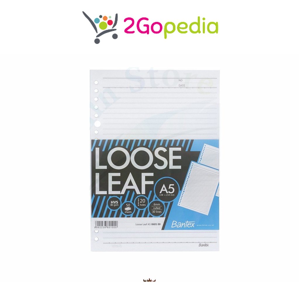 

Bantex - Loose Leaf Paper 20 Holes 80 gsm 50 Sheets A5 8601 00 Grosir Murah Atk