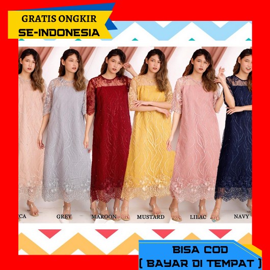 Putri Dress Silk Outer Tille Premium M-Xxl / Bridesmaid Dress / Weddin (Dijamin Realpict) Diana Long