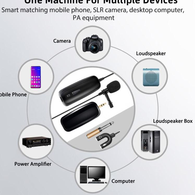 Viral Microphone Mic Clip On Wireless Mic UHF ULtra High Frequency clip on wireless Smartphone Lapto