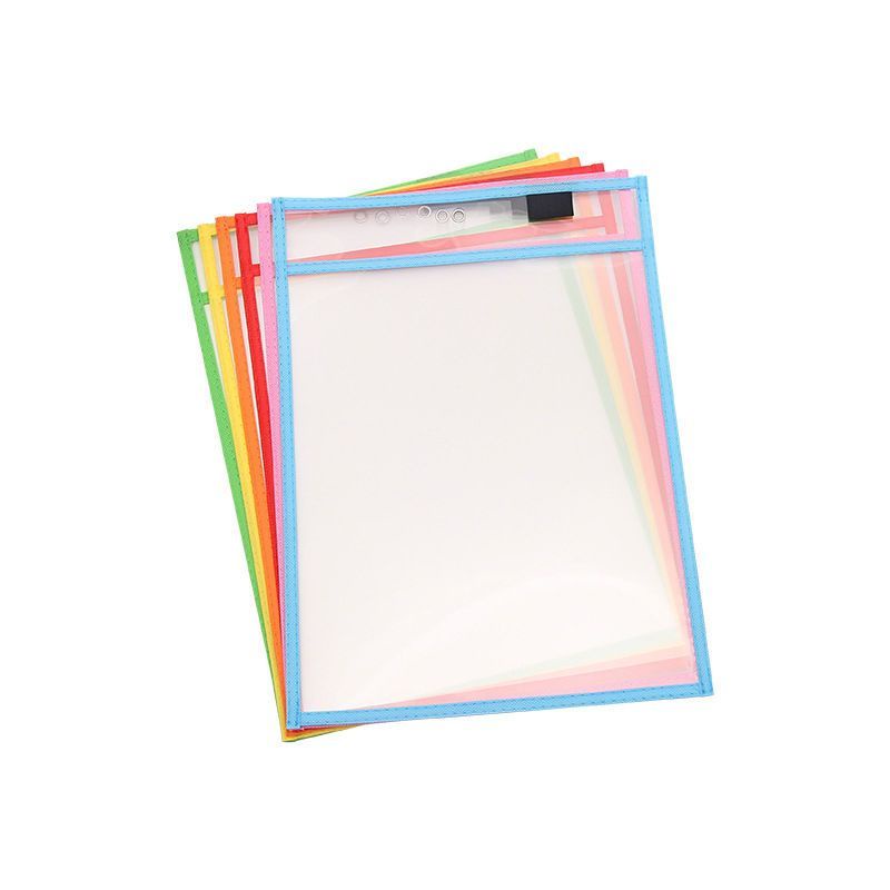 Premium wipe clean sheet reusable clear pocket tempat dokumen Montessori di rumah happychild