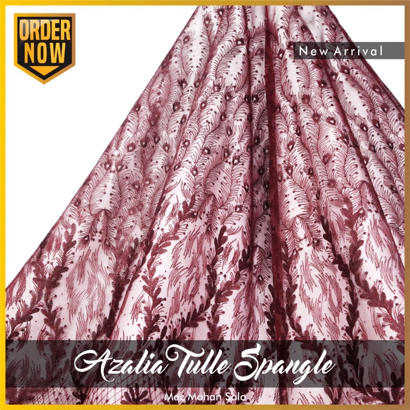 [NEW PRODUCT] AZALIA TULLE SPANGLE KAIN TILE BORDIR DENGAN STONE TERBARU DESIGN MODERN PER 0.5M UNTUK KEBAYA DRESS KEMBARAN BRIDESMAID WEDDING GOWN BY MACMOHAN