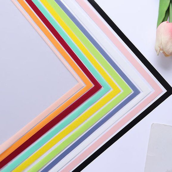 

GM134 - 5Lembar-Kertas Bunga Buket OPP Transparan Bening List Warna/Kertas Buket Bunga Florist Cellophane