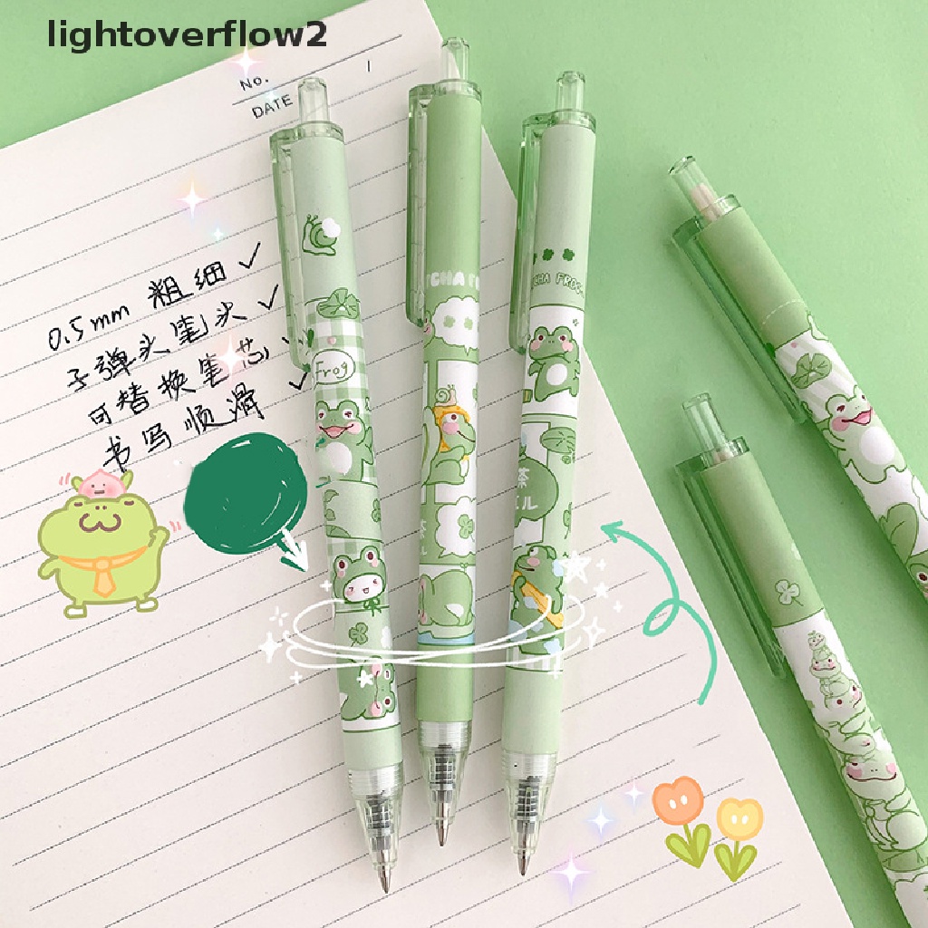 (lightoverflow2) 6pcs Pulpen 0.5mm Model Jepang / Korea Untuk Sekolah