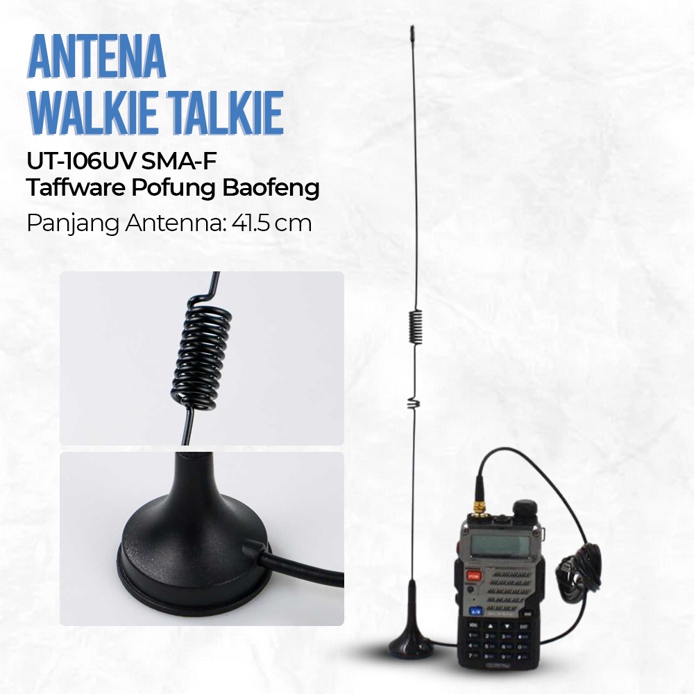 Taffware Walkie Talkie Antenna UT-106UV SMA-F for Pofung Taffware Baofeng - BFTH0KBK Black