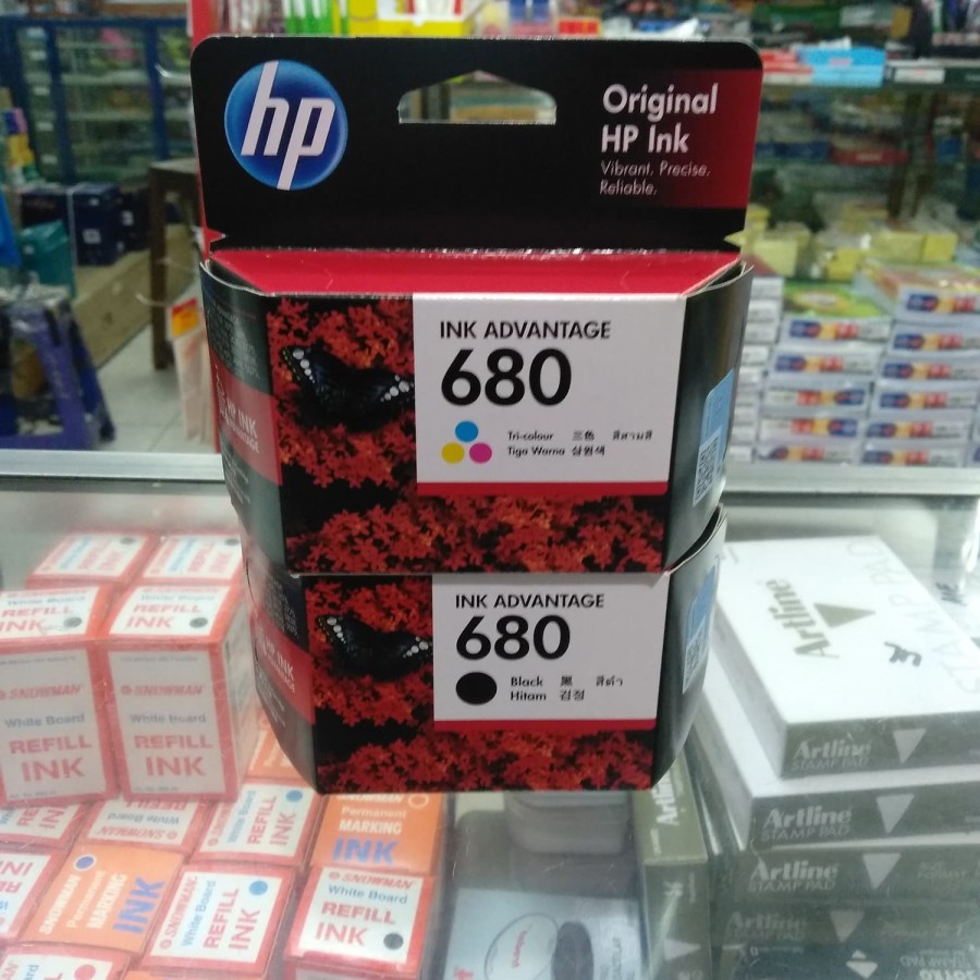 Tinta HP 680 Black Original + HP 680 Tri-Colour Original