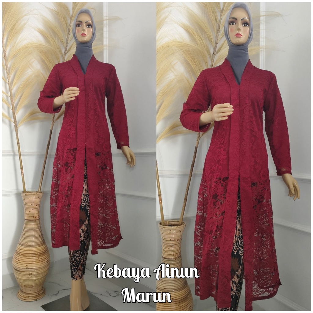 Permata Olshop / Kebaya Brukat Tunik Ainun / Kebaya Floy Tunik Busui Brukat / Kebaya Tunik / Kebaya Busui / Kebaya Kartini