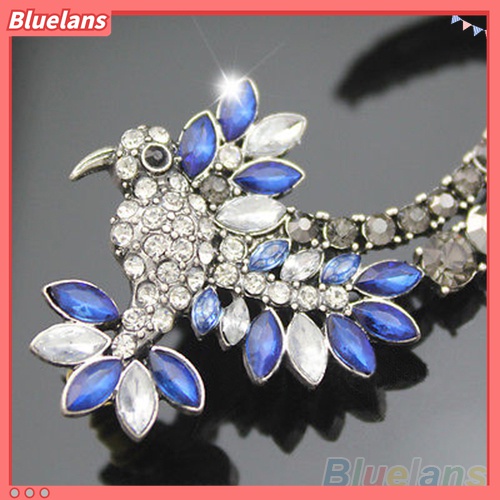 1pc Anting Berlian Imitasi Bentuk Burung Hummingbird Gaya Vintage Untuk Wanita