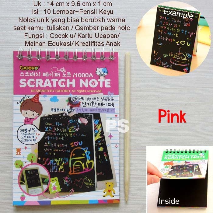 

Produk Unggulan Scratch Book Or Scratch Note Korea Cover Pink Terbatas