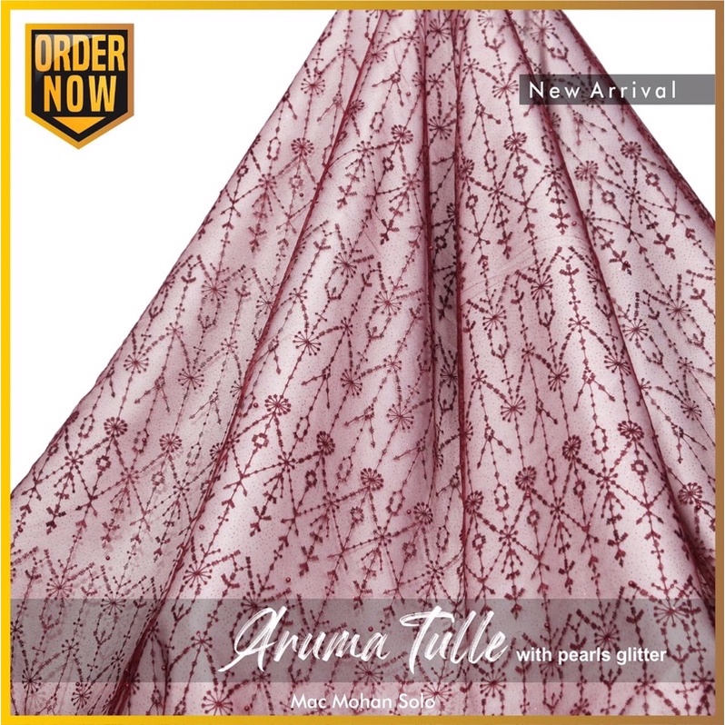 [NEWEST ARRIVAL] ARUMA TULLE WITH PEARLS GLITER TILE ETNIK MUTIARA TERBARU DAN TERMURAN KAIN TULE UNTUK BRIDESMAID AMONGTAMU KEBAYA PER 0.5M BY MACMOHAN FURIN SATING VELVET MAXMARA ROBERTO LARISSE