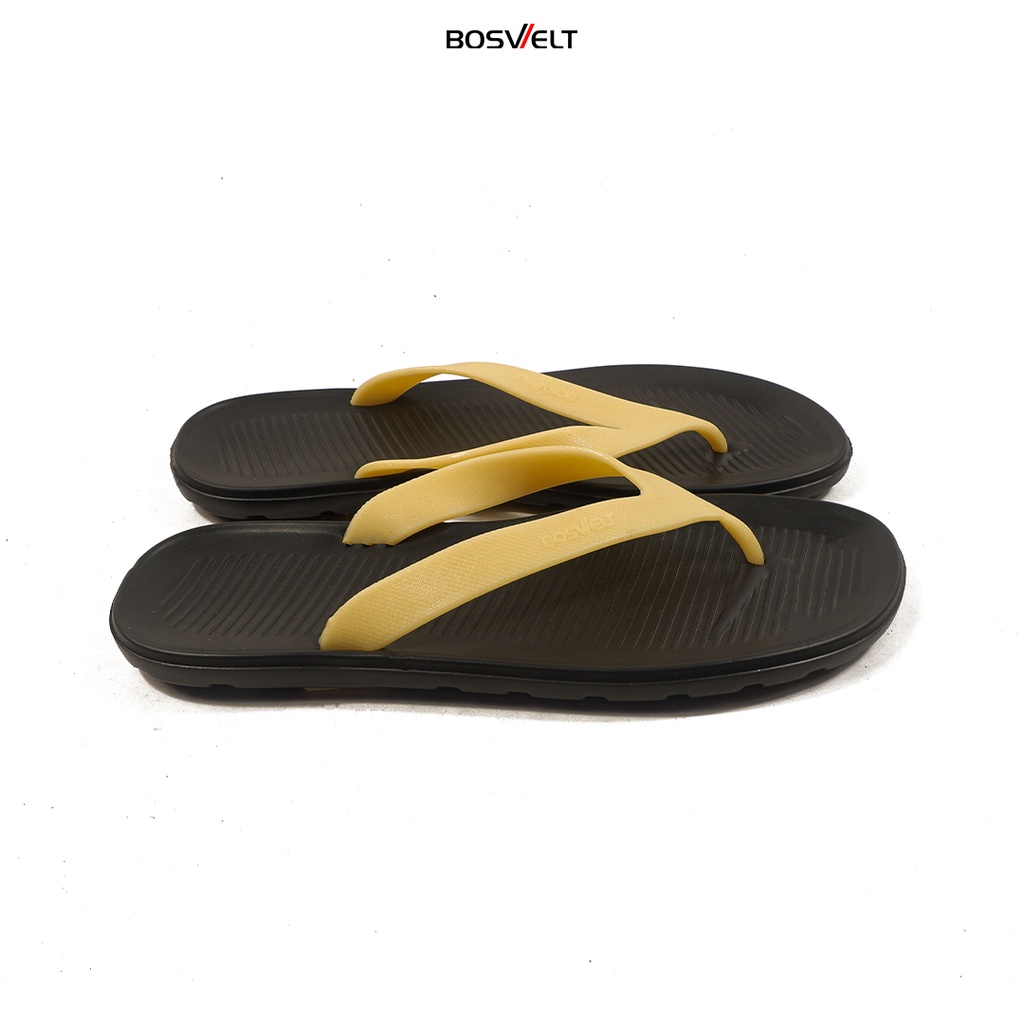 Sandal Cowok Karet Jepit Murpy Black Cream Phylon Bosvelt