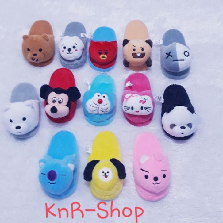 BT21 | Sandal Boneka Bulu Karakter  Rumahan Lucu|Sandal Kamar Cantik ◦ LK.22Oc22o