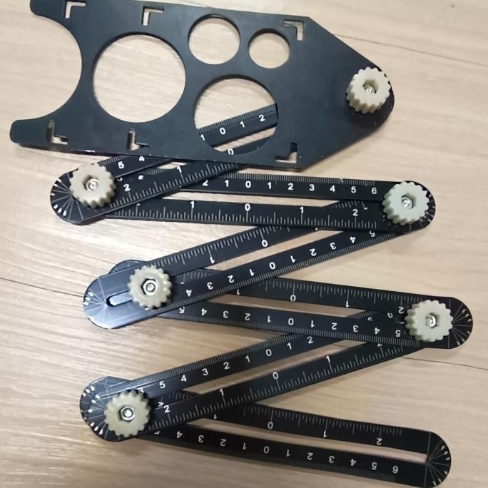 Penggaris ukur keramik 6 sudut Lipat siku