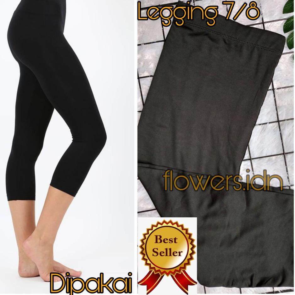 KODE-FR22 Leging 3/4 Bawah Lutut ALL Size Slim - Jumbo Celana legging Lejing Pendek Wanita Spamdek J