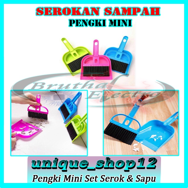 Sapu Pengki Mini Dustpan Set Sapu Serokan Sampah Kecil Sapu Multifungsi