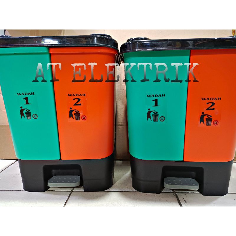 Tempat Sampah Injek 20 Liter Wadah 2 Sisi MP 233 / Tempat Sampah 2 Tempat / 2 Side Trash Bin Original Product