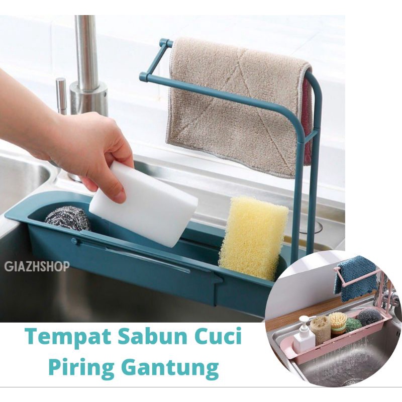 Tempat Sabun Cuci Piring Spons Rak Gantung Wastafel Adjustable Dapat Di Sesuaikan Panjang Gantung La