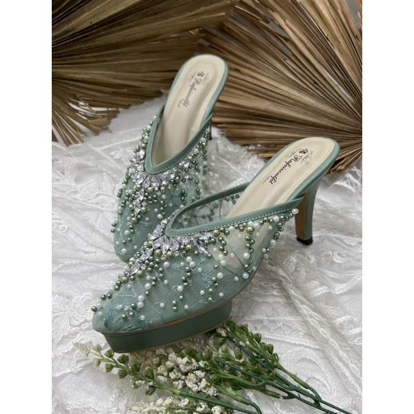 sepatu wanita wedding Yesika diamont 9cm lancip