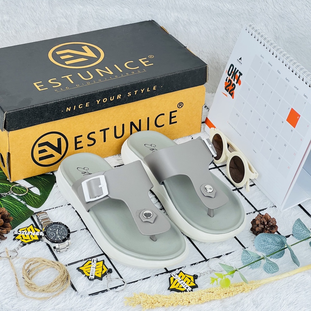 Sendal Jepit Wanita Sandal Wedges Slop Slip On Wanita - Jannie