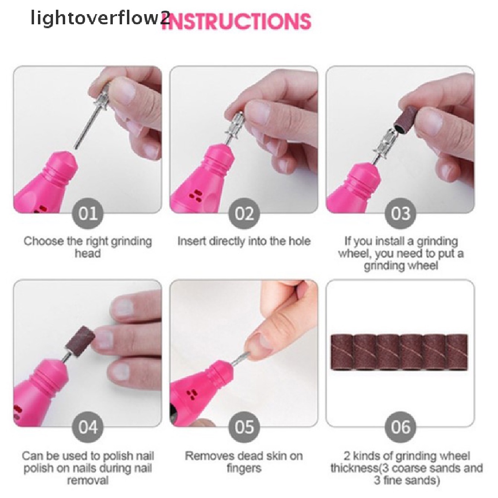 (lightoverflow2) Mesin Kikir Kuku Elektrik Portable Untuk Manicure / Pedicure