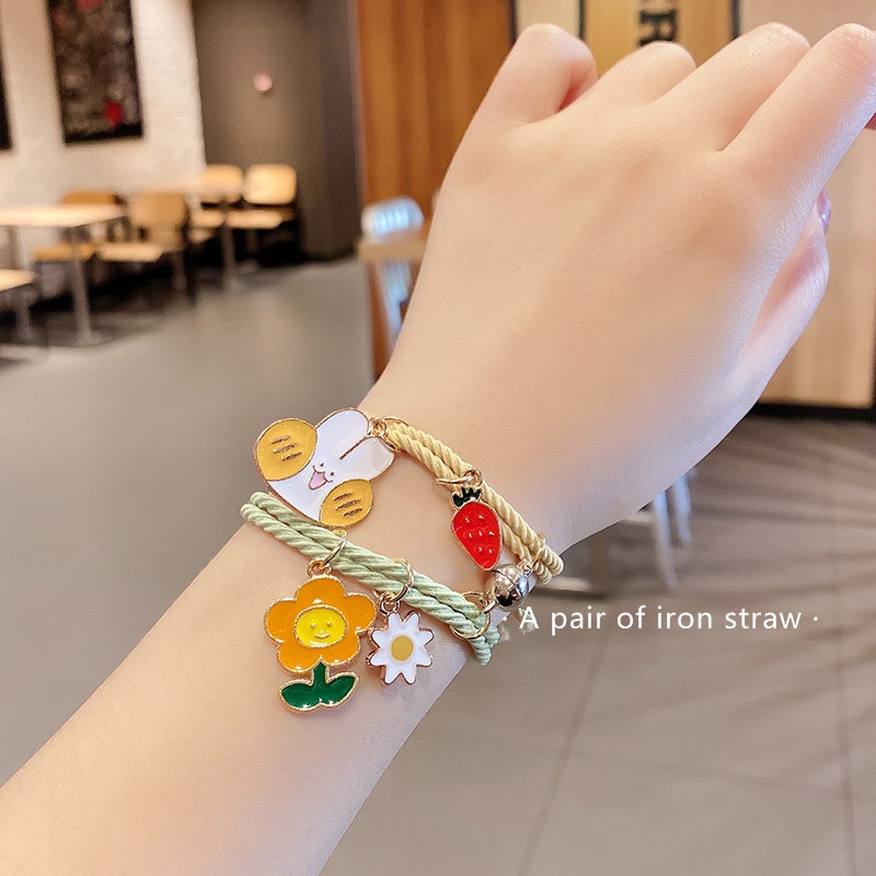 BRACELET COUPLE NEW GELANG PASANGAN SAHABAT BESTIE FLOWER