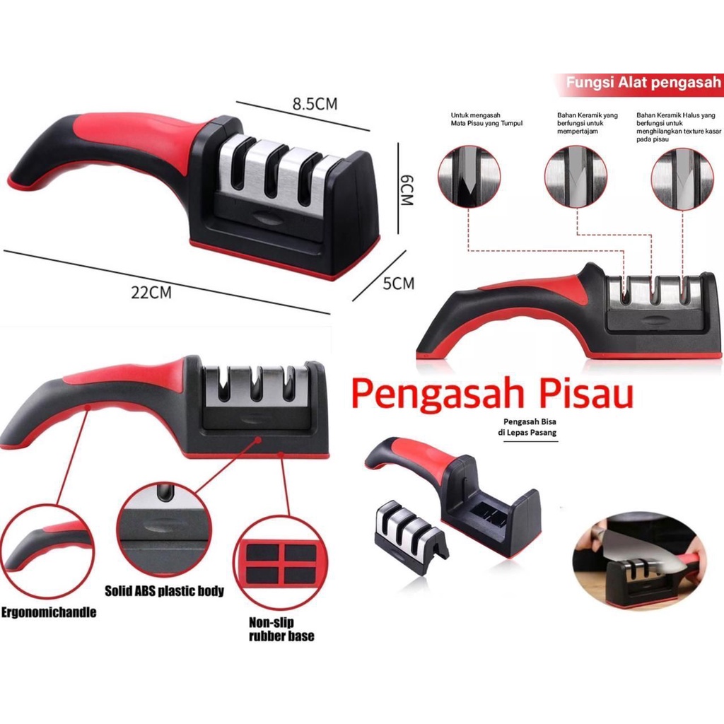 PROMO GROSIR Alat Pengasah Pisau &amp; Gunting 3in1 Serbaguna Alat Pengasah Penajam Pisau Serbaguna by minigo