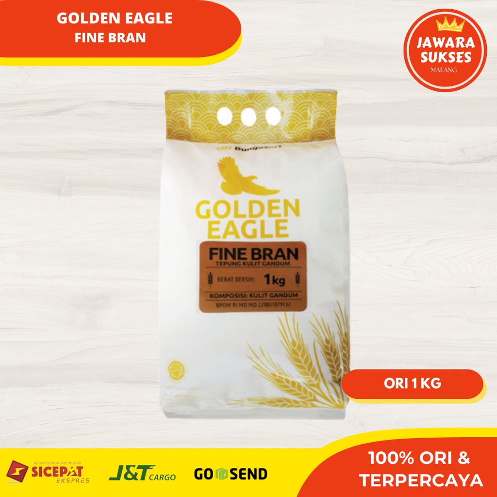 

Tepung Kulit Gandum Golden Eagle 1kg | Fine Bran Bungasari Original