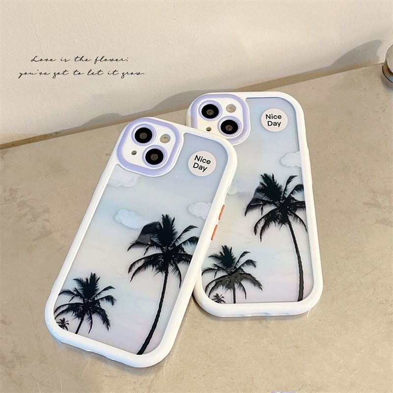 Case Motif Print Pohon Kelapa Musim Panas Untuk IPhone 12 13 11 Pro Max X Xs Max Xr xxszd