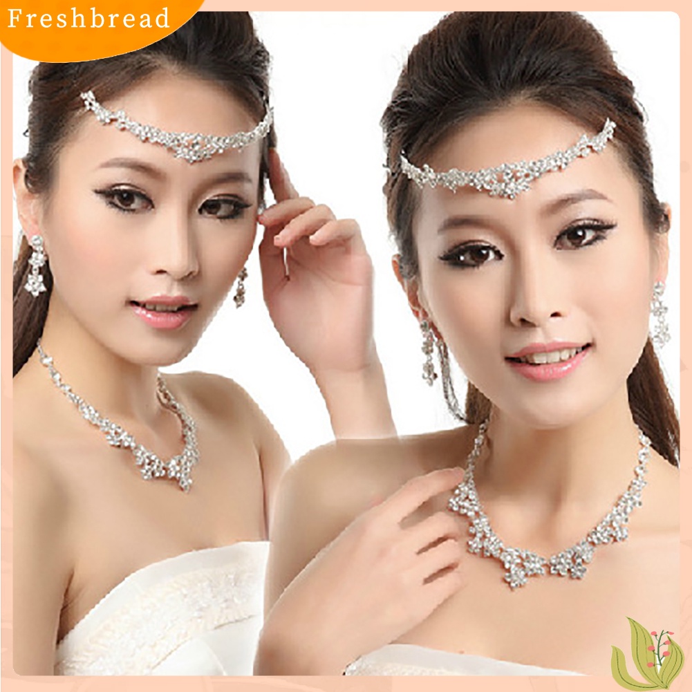 Set Kalung Rantai Tiara Berlian Imitasi Untuk Pengantin Wanita