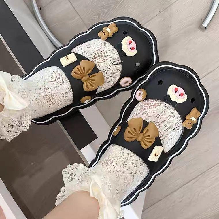 Sandal Model Wanita Korea HANABI karet Tebal Jelly Import Terbaru / Sandal Karet Jibbit Timbul